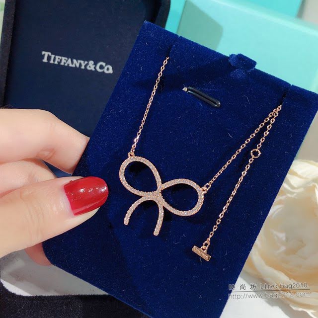 Tiffany純銀飾品 蒂芙尼女士專櫃爆款925純銀大號蝴蝶結項鏈  zgt1661